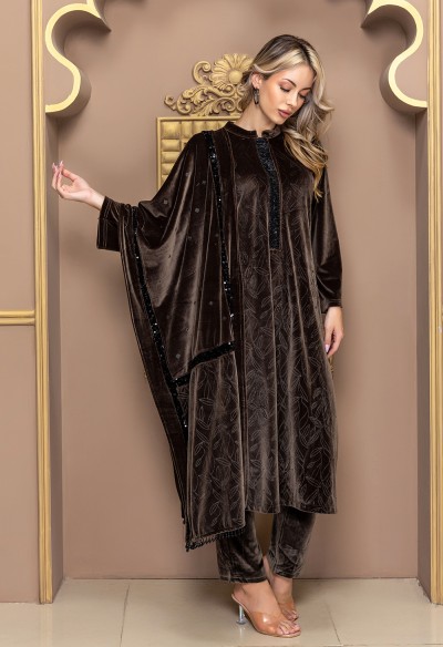 MOUSE VELVET KURTA SET